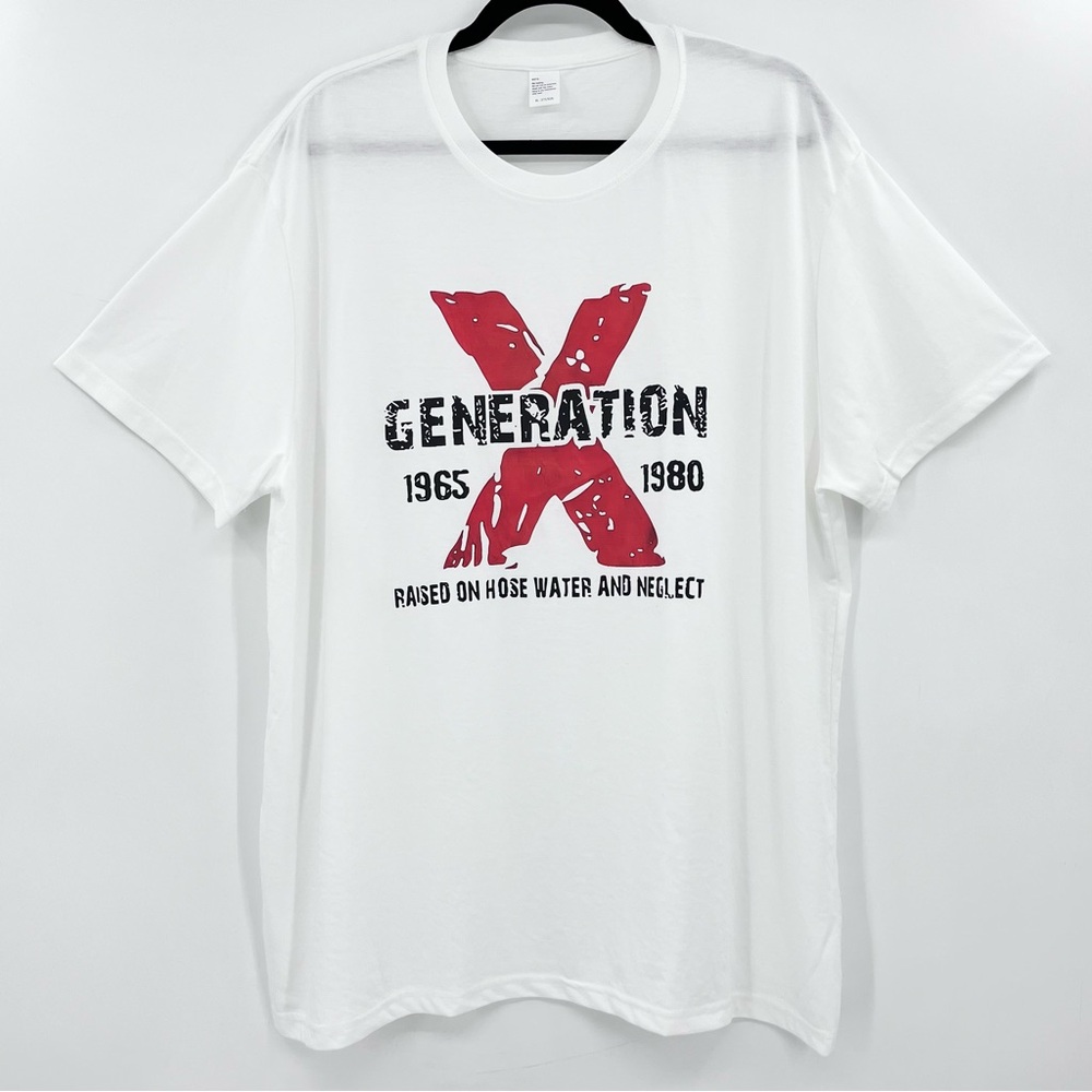 NEW White Cotton GENERATION X Graphic Crew Neck Tee Mens / Unisex Size XL